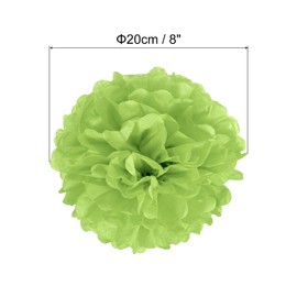 PATIKIL 8" Tissue Pom Poms Flowers, 10 Pack Paper Flower Ball for Wedding Bridal Shower Birthday Bachelorette Party Backdrop Decoration, Lime Green