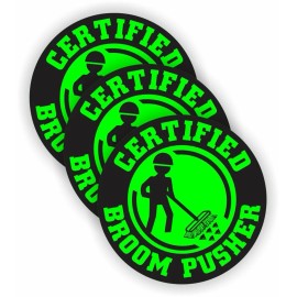 Unbranded/Generic 3pcs Funny Broom Pusher Hard Hat Stickers Decals Safety Helmet Laborer Operator