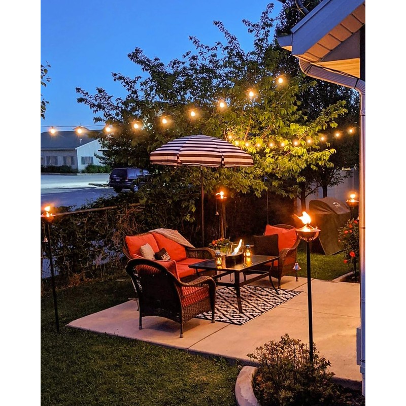 GLUROO 200FT(100FT*2PC) Outdoor String Lights, G40 LED Patio Lights with
