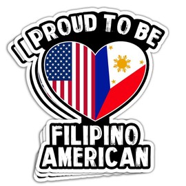 HOSALA Proud to Be Filipino American Sticker Filipino American History Month Sticker Gift Decoration Helmet Vehicles