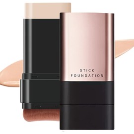 LEEINTO (2025 Newest Dual Head Design) Foundation Stick with Brush, Natural Cover, No Technique Required, Just Apply Direct, Multiple Uses in One Point, High Fit, Waterproof, Sweat Proof, Easy to
