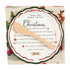 Mud Pie Appetizer Set, plate 6 1/2" dia, Poinsettia