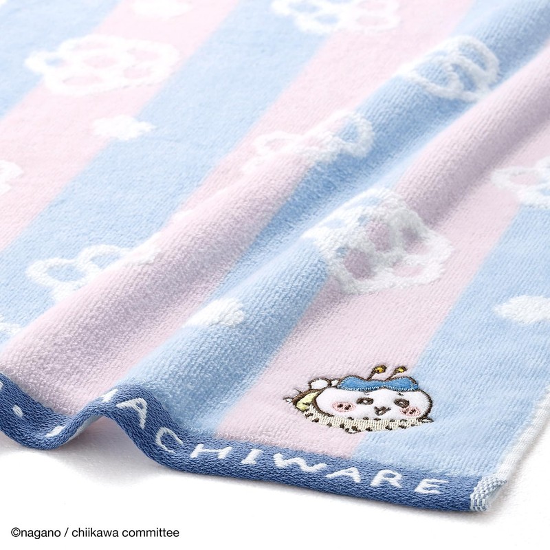 Chiikawa Bee Face Towel, Blue, Hachiwale, Flower, Non-Twisted Yarn, 41-1222150,