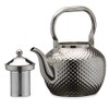 SANQIAHOME 2000ml Stainless Steel Teapot with Infuser for Induction/Gas Silver