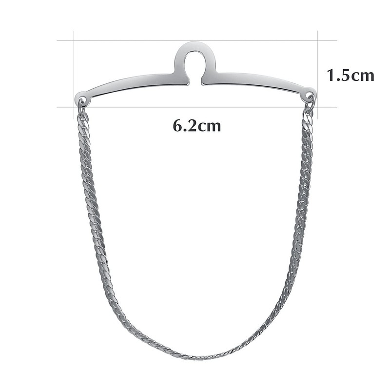 Yoursfs Chain Tie Clip, Set of 2, Men's, Gold, Silver,