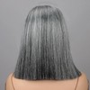 soul lady Salt And Pepper Straight 5x5 Bob Wig For
