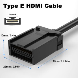 Poyiccot HDMI Type E to HDMI Type A Converter Cable, Car Navigation HDMI Cable, Male HDMI Type-E to Male HDMI Connection Cord Length about 1.5m (HDMI A Male/E Type HDMI)
