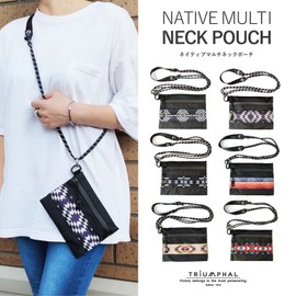 TRIUMPHAL Men's Women's Neck Pouch, Smartphone Pouch, Shoulder Bag, Native Pattern, b
