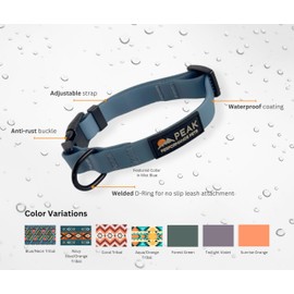 Waterproof Dog Collar | Large Mist Blue, Durable, Comfortable | Extra Large Puppies and Large Dogs | Easy Clean, Odor Proof, Dirt Proof