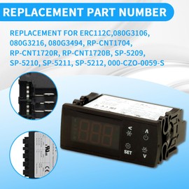 ERC112C Temperature Controller Kit Compatible with Beverage Air, Delfield, Randell, Hoshizaki, Danfoss Refrigeration Controller Replace 080G3106 080G3494 SP-5209 SP-5210