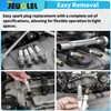 JEUCLEL 5PCS Magnetic Swivel Spark Plug Socket Set, 14mm Thin