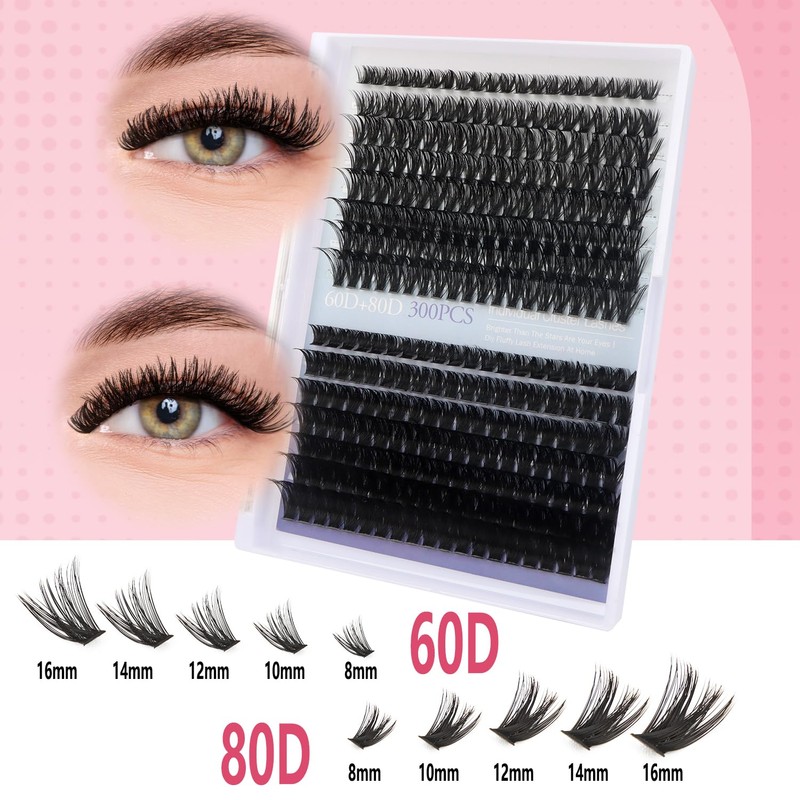 Cluster Lashes D Curl Fluffy Individual Eyelashes Lash Extension Kit