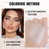 Kaely Pressed Single Eyeshadow Makeup, Sheer White Sparkle Highly Pigmented