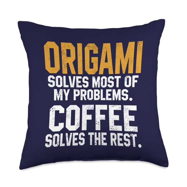 Origami Solves My Problems Coffee Lovers Folding Paper Women Throw