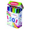 FIBRACOLOR, Bipunta Marker Compact Box 50 Pack 50 Tapered Tip