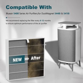 4 Pack 5400 Replacement Filter Compatible with BLUEAIR 5410i 5440i DustMagnet Air Purifiers 5400 Series, 3-Stage Filtration, H13 HEPA Filter