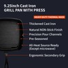 Tastedeli Cast Iron Grill Pan,9.25" Pre Seasoned Skillet with Pour