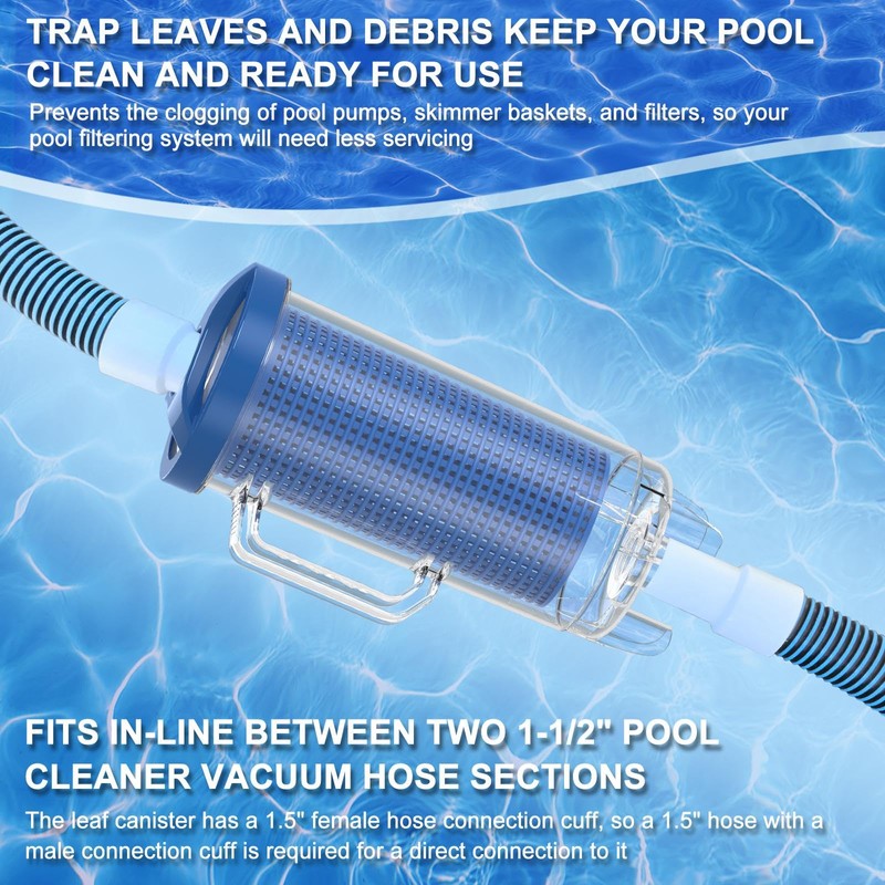 POOLAZA Pool Leaf Canister for Pool Vacuum, Professional Pool Leaf