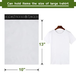 SJPACK Poly Mailers 10x13-inch 100 Bags 2.5 Mil Poly Mailers Envelopes Bags With Self-sealing Strip White Poly Bags