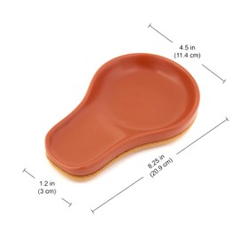 Kamenstein Ceramic and Cork Spoon Rest for Kitchen Counter and Stovetop Protection from Spills and Scratches, Natural Cork and Terra Cotta Ceramic, 4.5 x 8.25 x 1.2 Inch