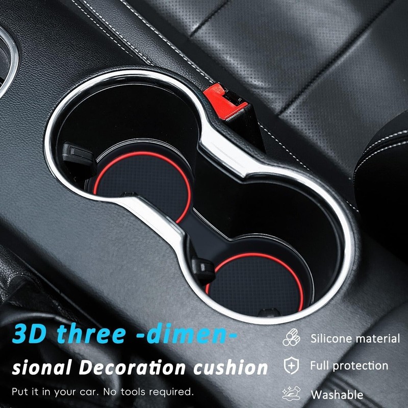 Auovo 3D Cup Holder Insert Coaster for Ford Mustang Accessories
