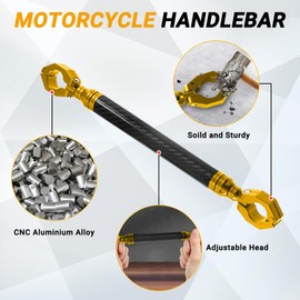 AICARS Motorcycle Handlebars Aluminum Alloy Motorcycle Cross Bar 22mm Adjustable Strength Levers Balance Handlebar Crossbar- Yellow