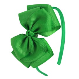 Amybasic Double-Layered Cute Bow Headbands for Girls & Toddlers – Multicolor, Stylish & Comfortable（Green）