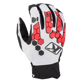 KLIM Men's Dakar Dual Sport/Off-Road Motorcycle Gloves Size XL - White - Black