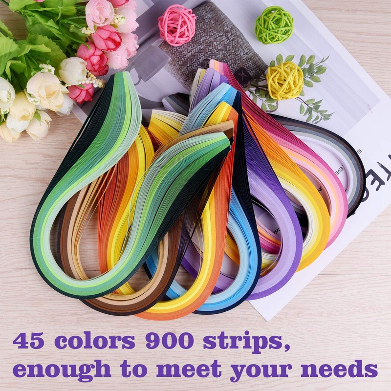 TUPARKA 19 Pcs Paper Quilling Kits 45 Colors 900 Strips