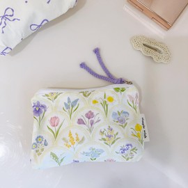 MOGU Mini Pouch, Makeup Pouch, Small Size, Sanitary Pouch, Storage Pouch, Travel Pouch, Small Items, Gadget Pouch, Cute, Women's, Cosmetic Bag, Pouch, Napkins, Cosmetic Pouch, Portable, flower