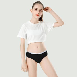 Demifill Teen Girls Underwear Cotton Briefs Panties for Teens Pack of 6 Size 12-14Years Black