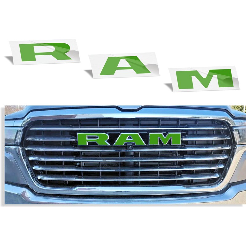 RAM Grille Emblem Overlay Decal Stickers 2025-2026 Ram 1500 (Color:
