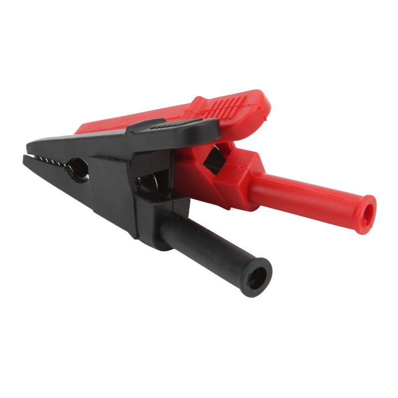10pcs Electric Test Clip Brass Red Black 4mm/0.2in Hole 20mm/0.8in