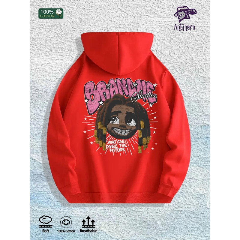 BRANME Studios Graphic Hoodie 100% Cotton US Warehouse 7 ColorsColor: