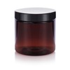 Amber 4 oz PET (BPA Free) Plastic Jar with Black