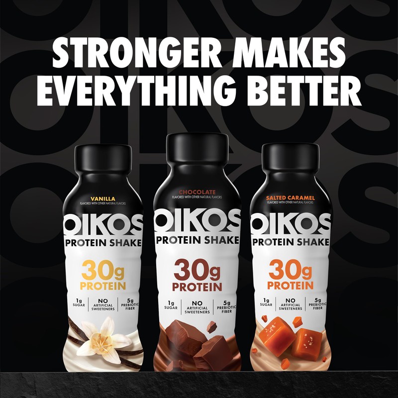 Oikos Protein Shake, Chocolate, 30g High Protein Drinks, Shelf Stable,