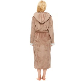 ccko Plush Robes For Women, Fleece Fuzzy Womens Robe,Soft Warm Women's Bathrobe with Hood for Bath Spa Shower House