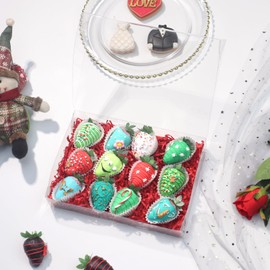 RomanticBaking 40Pcs 10x7x2Inch Clear Chocolate Covered Strawberries Boxes for 12 Cakesickle Boxes Cookies Boxes Chocolate Truffle Boxes Macaron Boxes for Christmas Valentine's Mother's Day