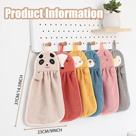 Sporgo 6 Stück Handtücher für Kinder: Kinderhandtuch Süßer Tier Mikrofaser Absorbierende Handtücher Saugfähig Schnell Trocknend, Waschhandschuh mit Aufhängerschlaufe für Küchen und Badezimmer