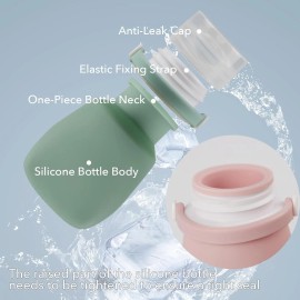 XSCQ 1oz Travel Bottles 4-Pack Silicone Leakproof TSA
