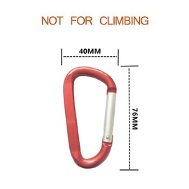 LESHIRY Large Carabiners Keychain 3" Aluminum D Shape Premium Durable D-Ring Carabiner Clip Hook Camping Accessories Snap Link Key Chain Durable Improved Design(2pack red)