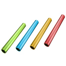 Rhoyee 4PCS Aluminum Relay Batons Lightweight Track Batons with Smooth Surface and Bright Colors Ideal for School Sports Team Practice Outdoor Running for Athletes and Students