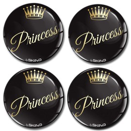 Biomar Labs® 4 x 68mm 3D Domed Car Wheel Centre Rims Hub Princess Stickers Decals For Caps Vehicle Auto Tuning Emblem A 5168 Z*
