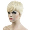 Lydell Short Straight Fleeciness Synthetic Wigs with Asymmetry Side Bangs