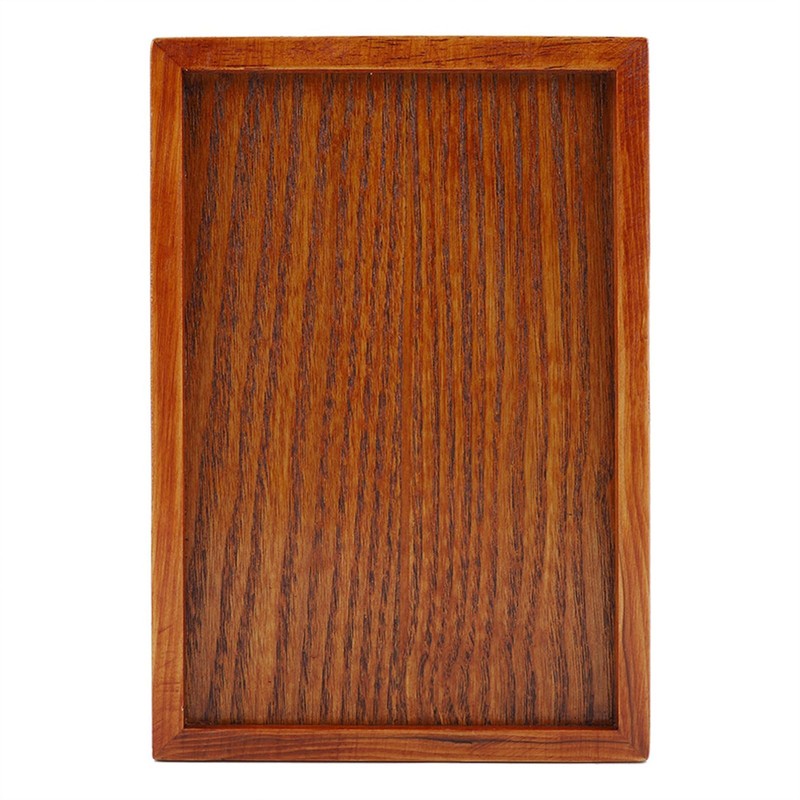 Rectangular Wooden Tea Container Serving Table Plate Snack Food Storage