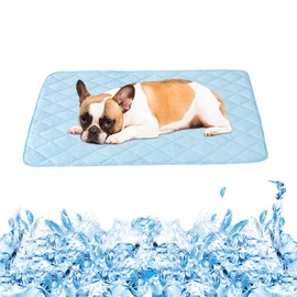 DELIFUR Dog Cooling Blanket - Lightweight Dog Self Cooling Mat Bed Cover for Summer for Medium Large Dogs Throw Blanket for Kennel Sofa Couch Washable (M: 39.4"x27.5")