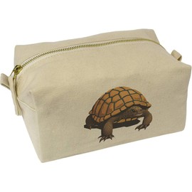 'Wise Old Tortoise' Canvas Wash Bag/Makeup Case (CS00035771)