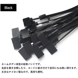 100pcs Audiophile Tagged Ties Nylon Marking Ties Marker Ties Binding Ties Tie Wrap Name Tag Black 3x100mm