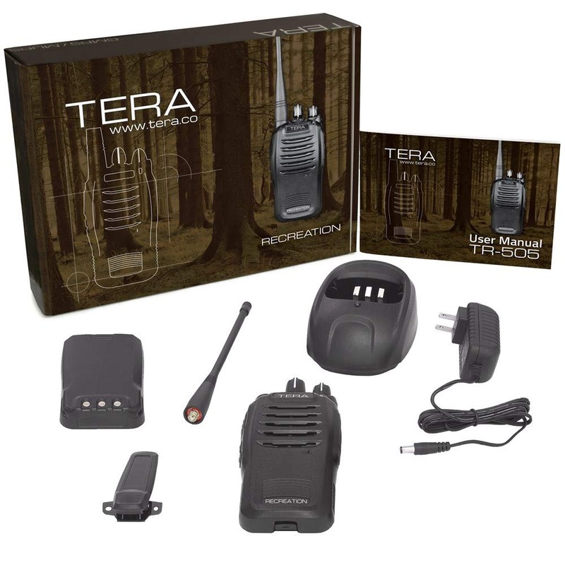TERA TR-505 GMRS Recreational Handheld Radio Includes Battery and Desk
