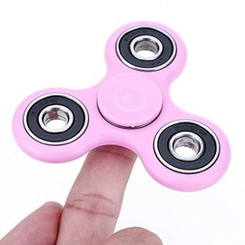 Christmas Concepts® - Exclusive Pink Hand Spinner With Black Rings - Stress Reducer, Stress Relief, Autism - Spin Time 1-3 Minutes